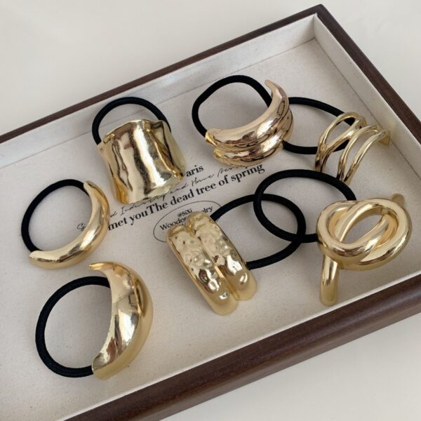 Charmlucky Metal Bow & Geometric Hair Ties - Image 2