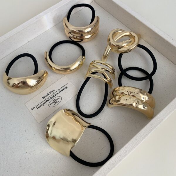 Charmlucky Metal Bow & Geometric Hair Ties - Image 5