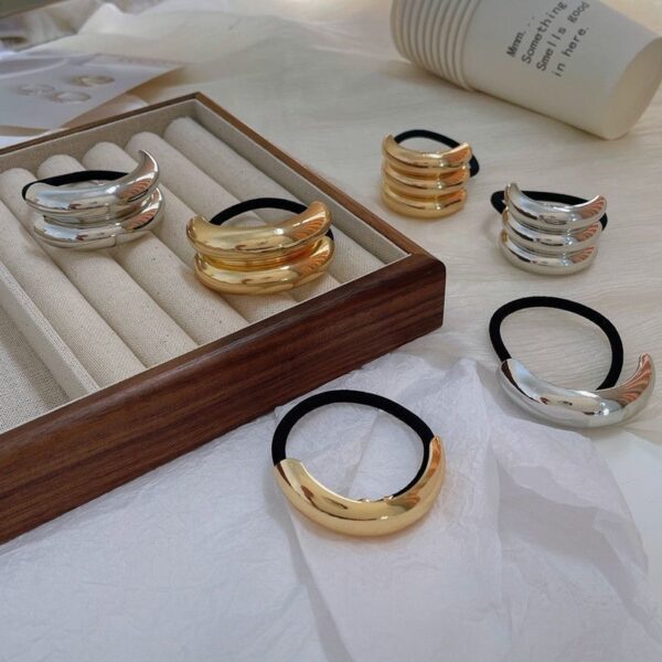 Charmlucky Metal Bow & Geometric Hair Ties - Image 3