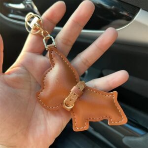 French Bulldog Leather Keychain