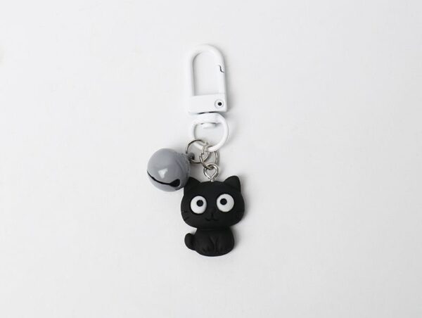 Black Cat Keychain with Bell