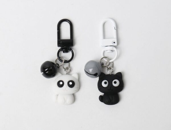 Black Cat Keychain with Bell - Image 2