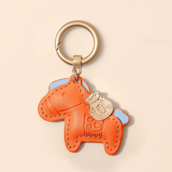 Pony Faux Leather Keychain - Image 3
