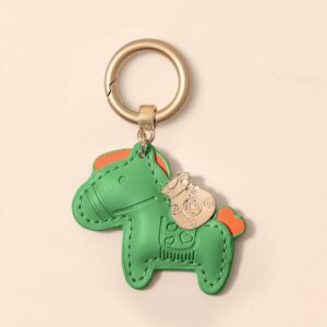 Pony Faux Leather Keychain