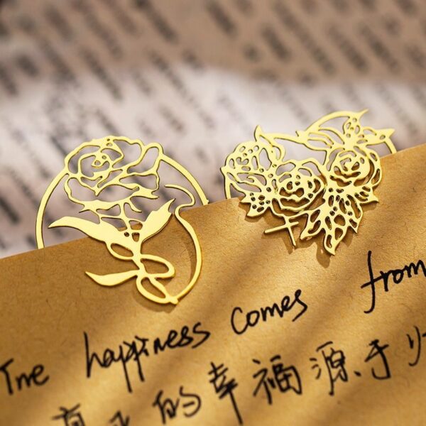 Floral & Heart Metal Bookmarks