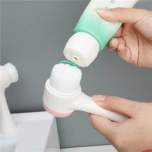 3D Double Sided Silicone Face Cleanser Brush