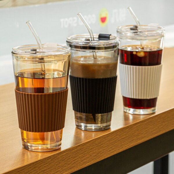 Transparent Coffee Cup with Lid - Image 2