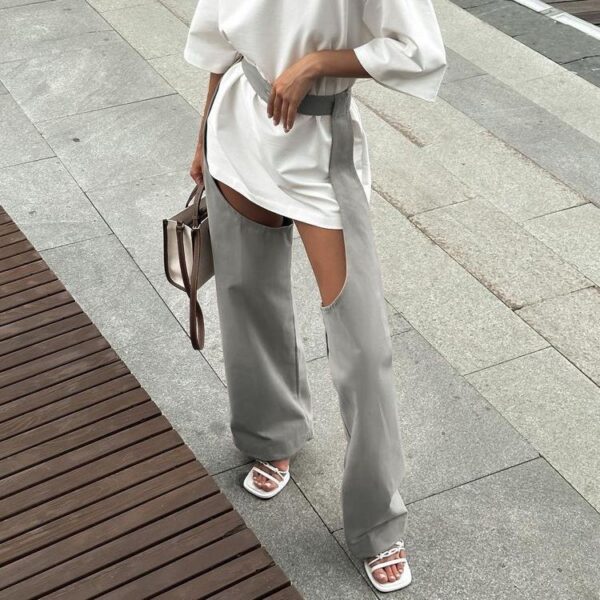 Detachable Wide-Leg Pants with Belt - Image 5