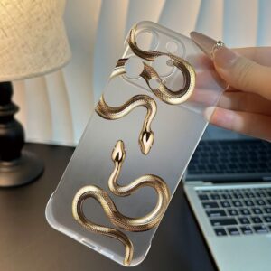 Golden Snake Design Phone Case