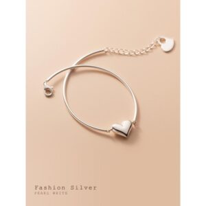 'Fashion Silver' Heart Pendant Bracelet