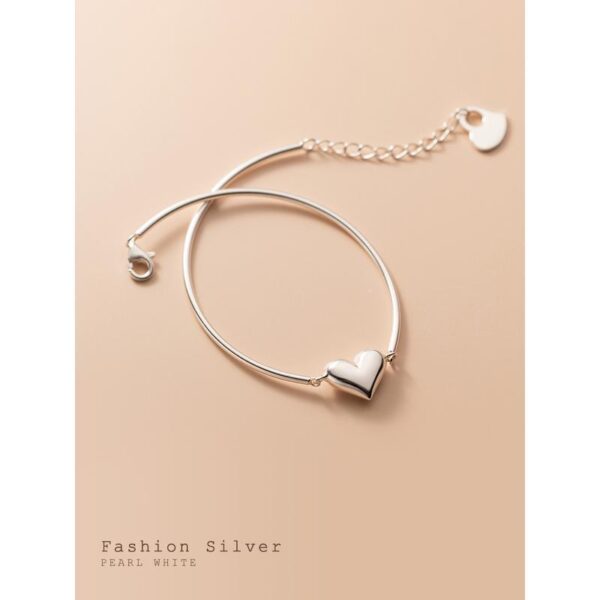 'Fashion Silver' Heart Pendant Bracelet