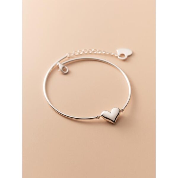 'Fashion Silver' Heart Pendant Bracelet - Image 5