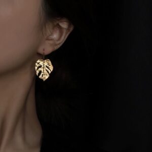 Gold-plated Palm Leaf dangle Earrings