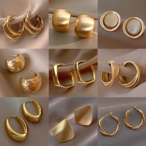 Gold-Tone Hoop and Stud Earrings