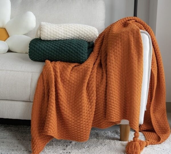 Textured Knit Throw Blanket