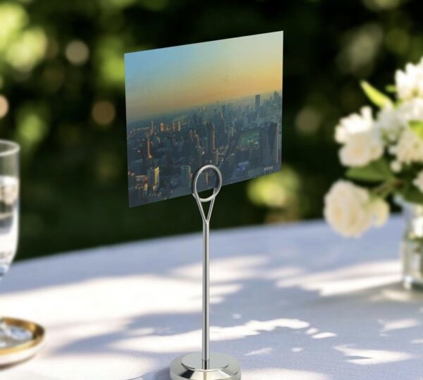 Modern Metallic Table Card Stands