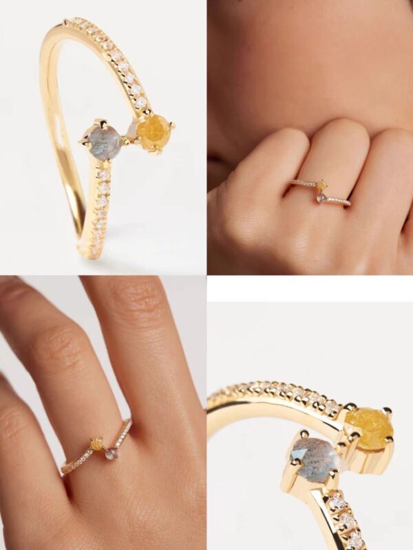 Celestial Duo - Stackable Gemstone Ring - Image 6