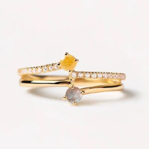 Celestial Duo - Stackable Gemstone Ring