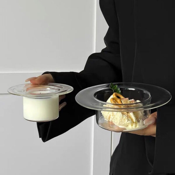 Hat-Shaped Glass Dessert Bowls - Image 2