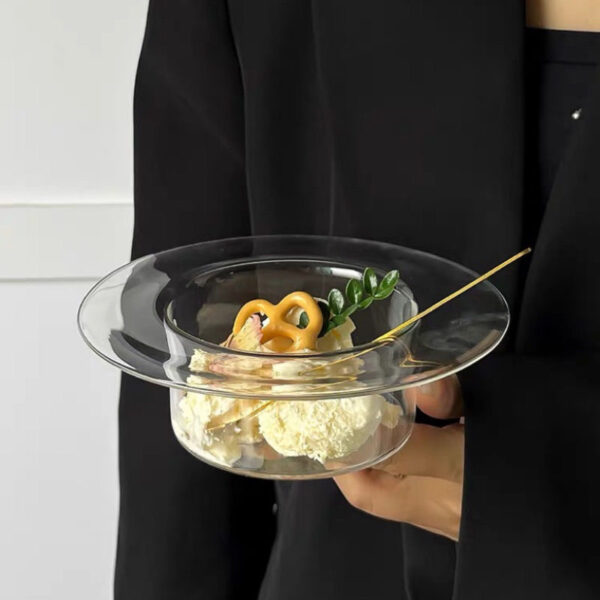Hat-Shaped Glass Dessert Bowls - Image 4