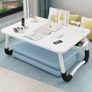 Folding Laptop Bed Desk with Storage Drawer