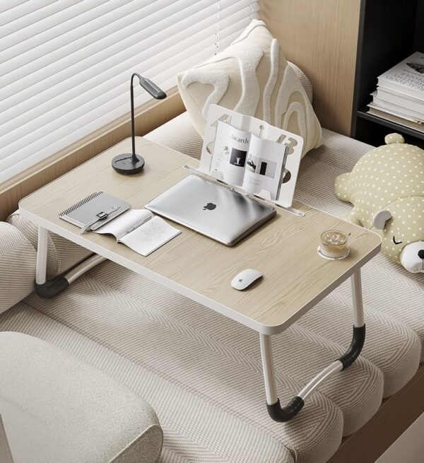 Folding Laptop Bed Desk with Storage Drawer - Image 2