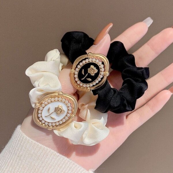 Vintage Oval Embellished Scrunchies - Image 2