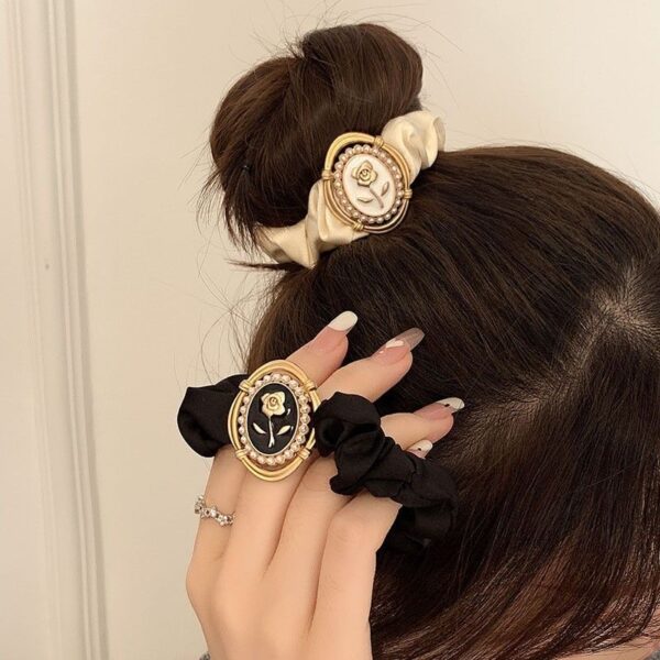 Vintage Oval Embellished Scrunchies - Image 3