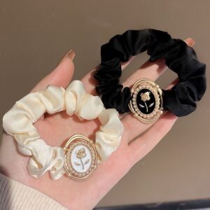 Vintage Oval Embellished Scrunchies